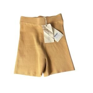 Bare by Charlie Holiday NWT Caramel Ribbed Knit Biker Shorts M